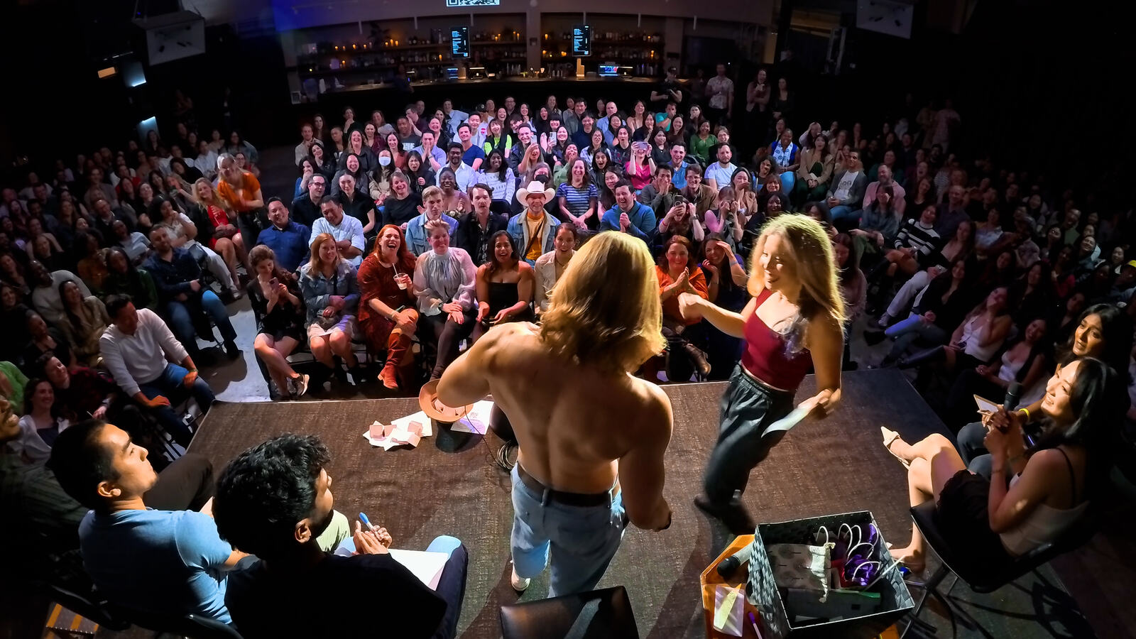 A Love Isn't Blind show, the audience cheering